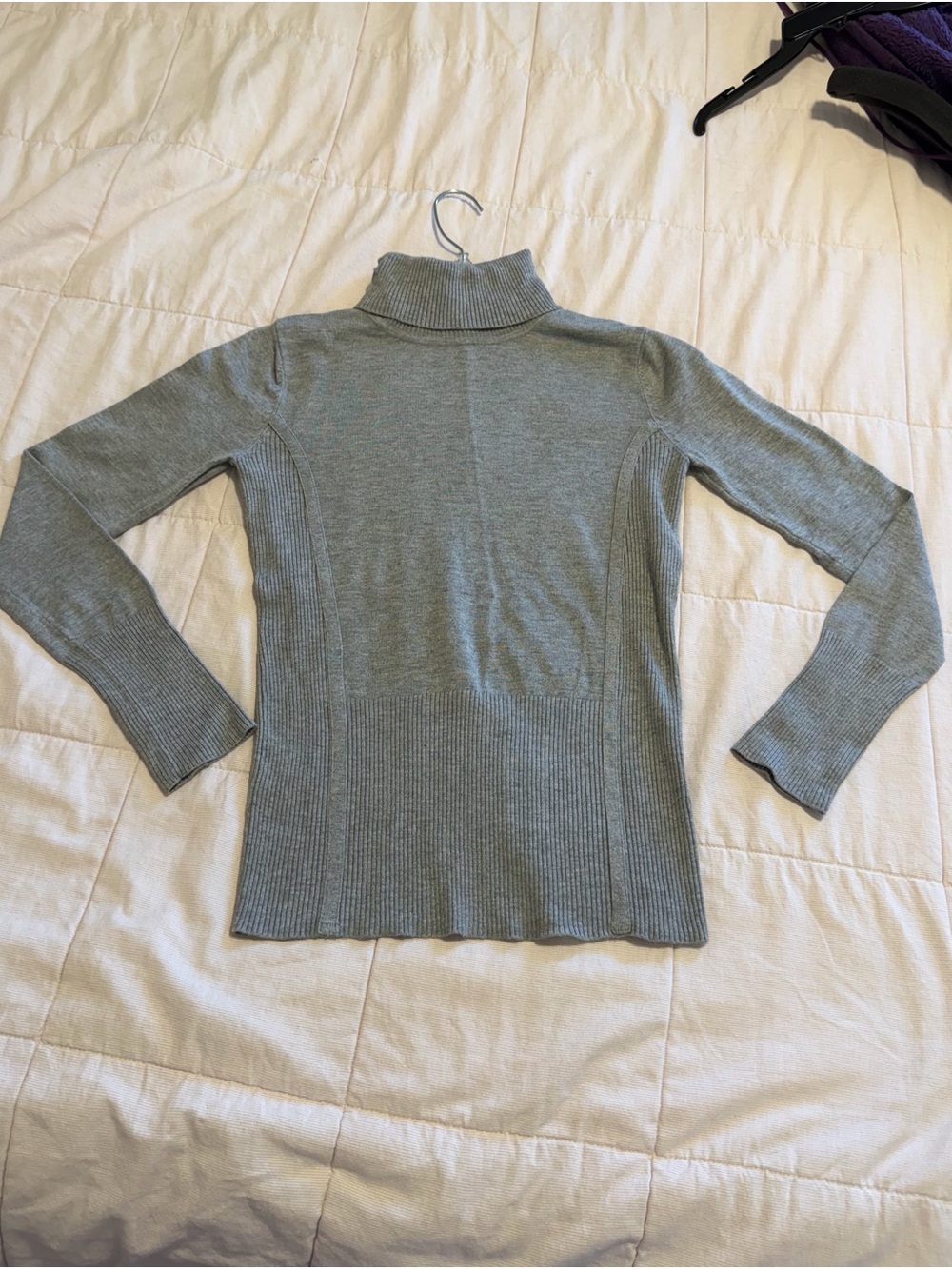 Premise Light Gray Ribbed Turtleneck Sweater